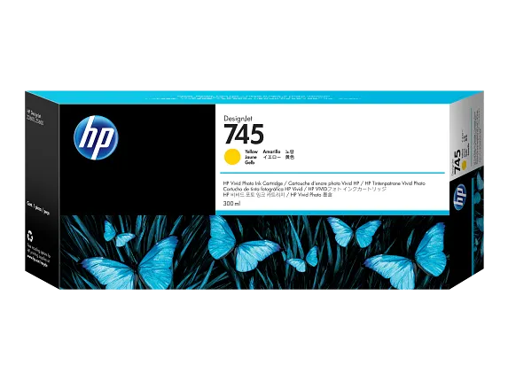 HP 745 300-ml Yellow Ink Cartridge (F9K02A)