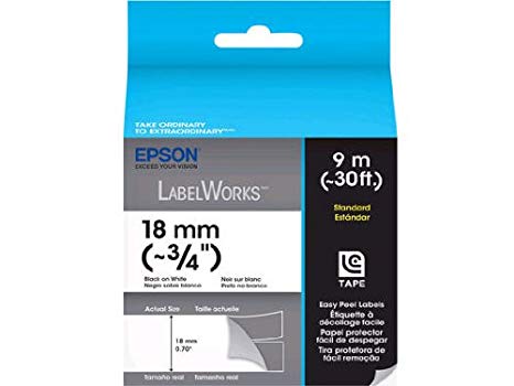 Epson LK-5SBM LabelWorks Tape - 18mm Black on White Tape