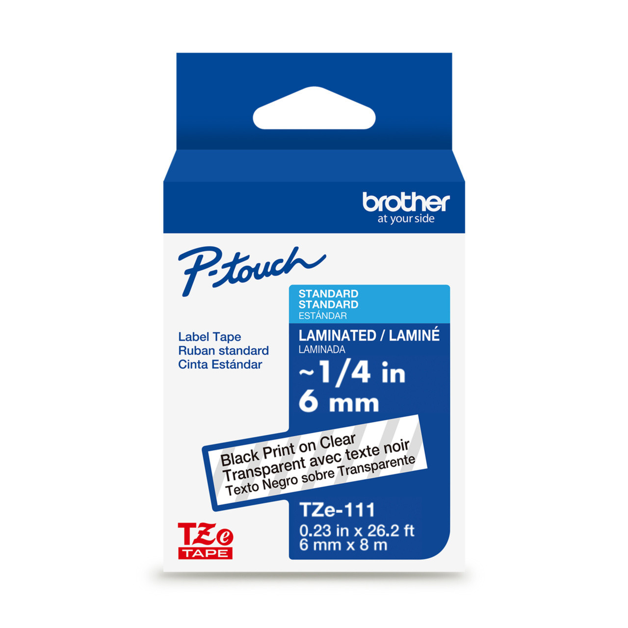 Brother TZe-111 Black On Clear (6mm) Tape