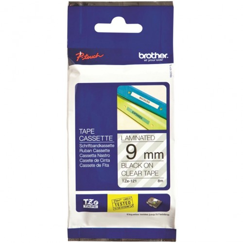 Brother TZe-221 Black on White (9mm) Tape