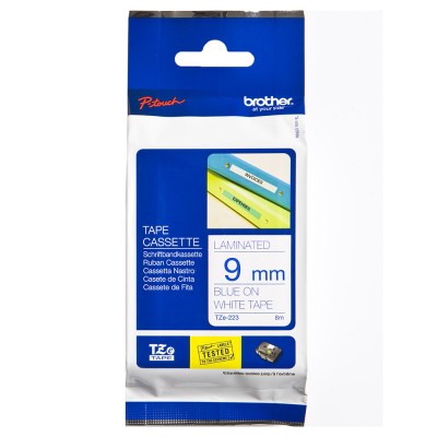 Brother TZe-223 Blue on White (9mm) Tape