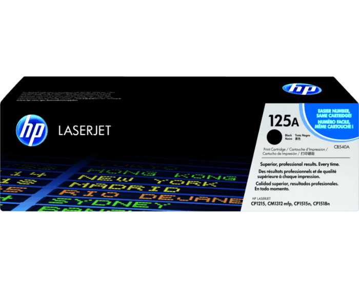 HP 125A Black LaserJet Toner Cartridge (CB540A)