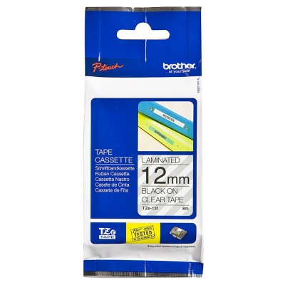 Brother TZe-131 Black on Clear (12mm) Tape