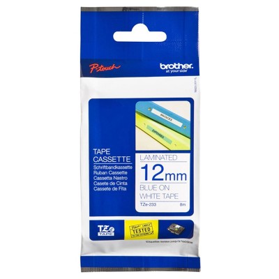 Brother TZe-233 Blue on White (12mm) Tape