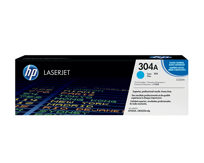 HP 304A Cyan LaserJet Toner Cartridge (CC531A)