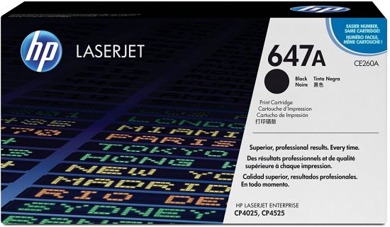 HP 647A Black LaserJet Toner Cartridge (CE260A)