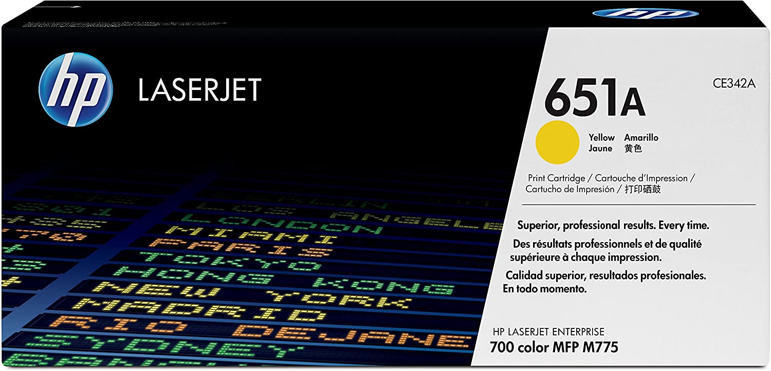 HP 651A Yellow LaserJet Toner Cartridge (CE342A)