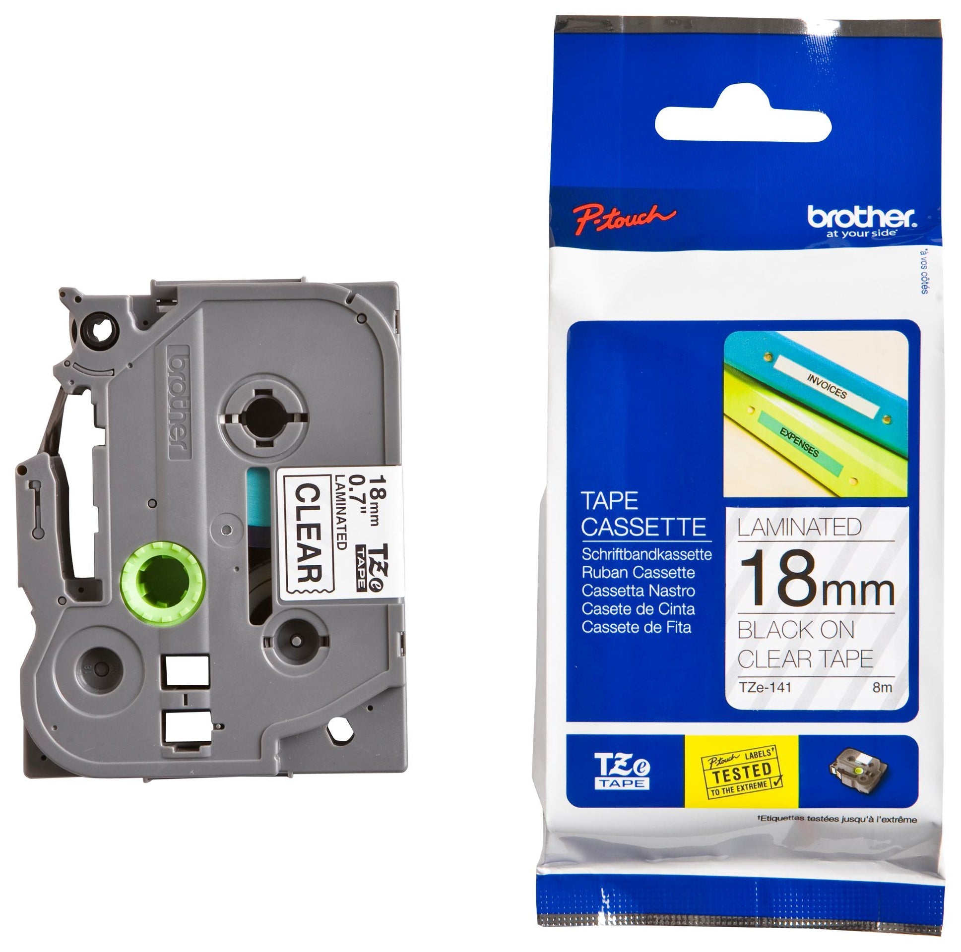 Brother TZe-141 Black on Clear (18mm) Tape
