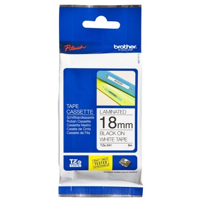 Brother TZe-241 Black on White (18mm) Tape