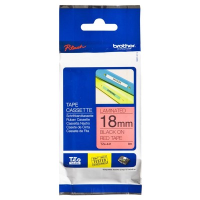 Brother TZe-441 Black on Red (18mm) Tape