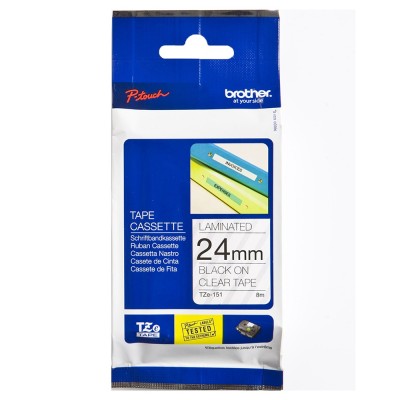 Brother TZe-151 Black on Clear (24mm) Tape