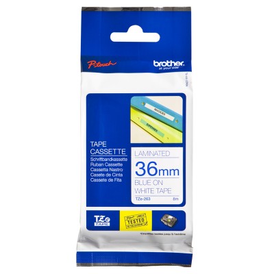 Brother TZe-263 Blue on White (36mm) Tape
