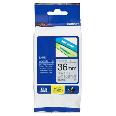 Brother TZe-M961 Black on Silver (36mm) Matt Tape