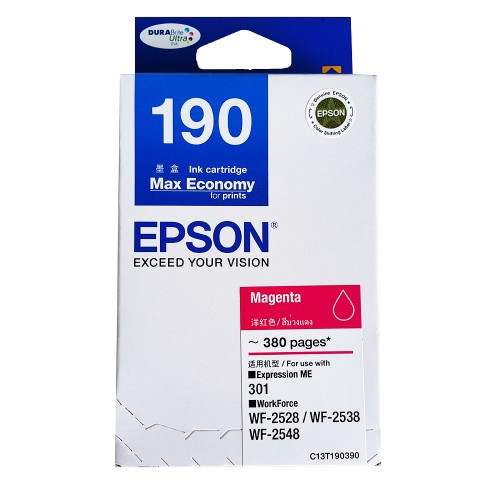 Epson 190 (C13T190390) Magenta Pigment Ink Cartridge (For ME-301, WF-2538)