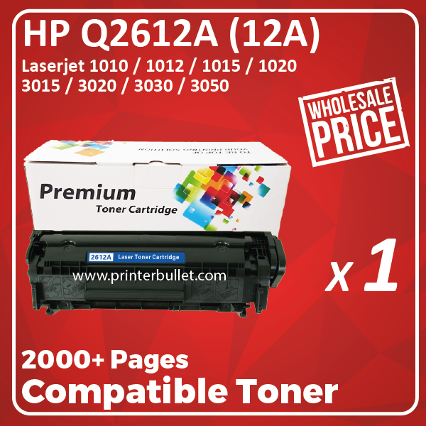 Compatible HP Q2612A (12A) Black Toner Cartridge