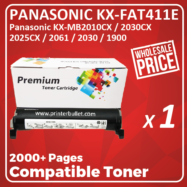Compatible Panasonic KX-FAT411E Black Toner Cartridge