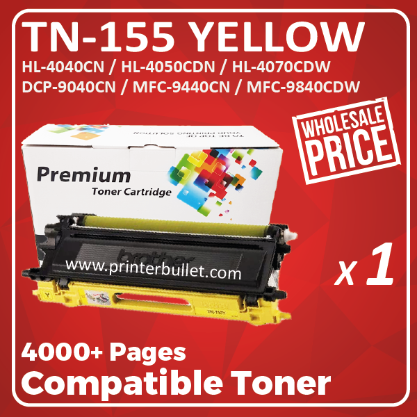 Compatible Brother TN-155 Yellow Toner Cartridge