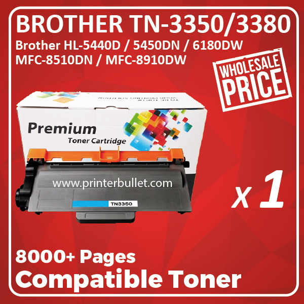 Compatible Brother TN-3380 Black Toner Cartridge