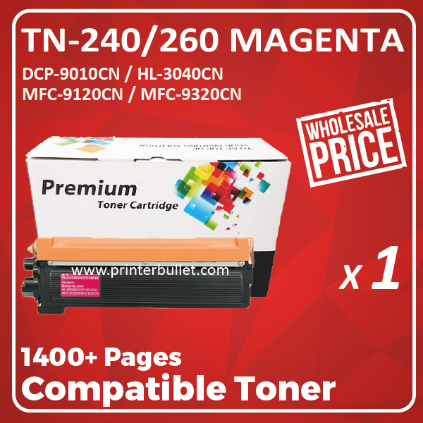 Compatible Brother TN-240/260 Magenta Toner Cartridge