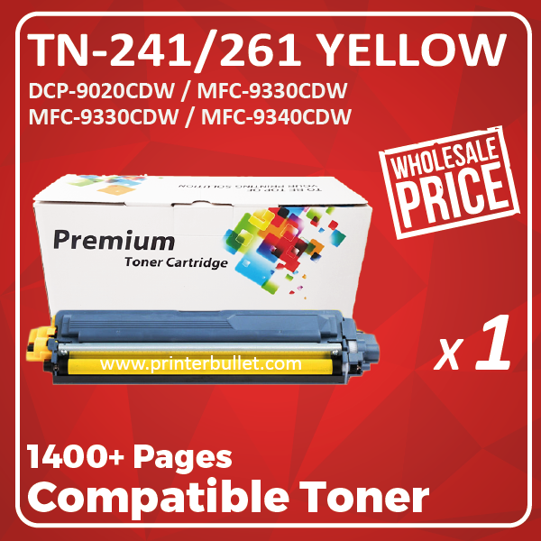 Compatible Brother TN-241/261 Yellow Toner Cartridge