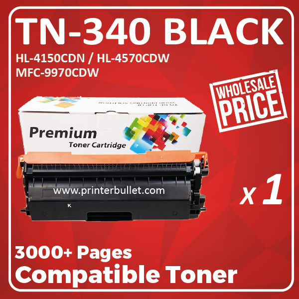 Compatible Brother TN-340 Black Toner Cartridge