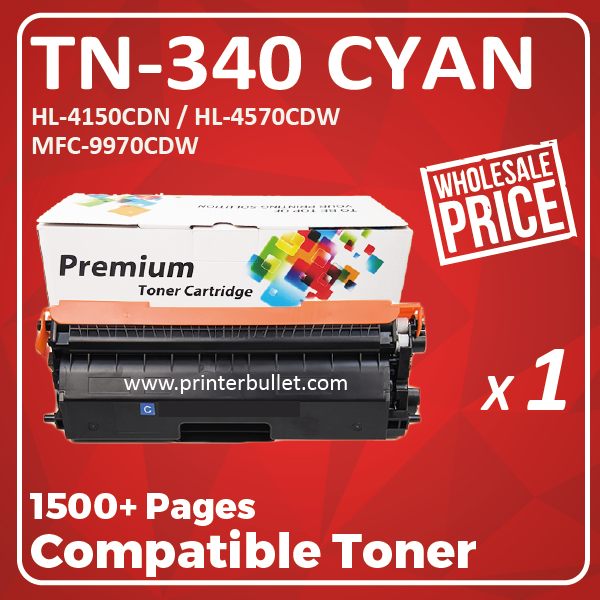 Compatible Brother TN-340 Cyan Toner Cartridge
