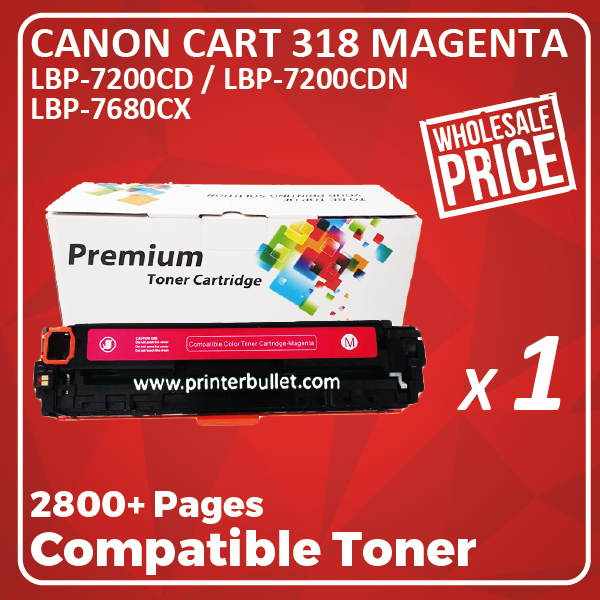 Compatible Canon 318 Magenta Toner Cartridge