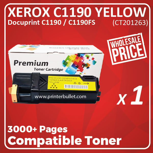 Compatible Fuji Xerox C1190 Yellow Toner Cartridge