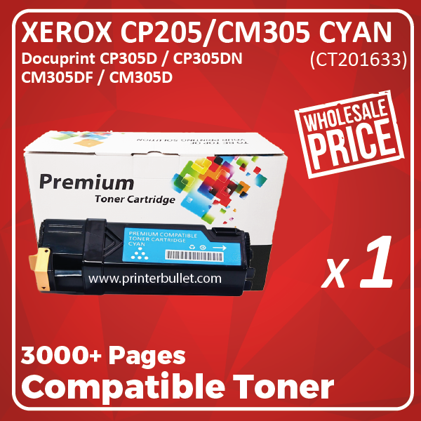 Compatible Fuji Xerox CP305 CM305 Cyan Toner Cartridge