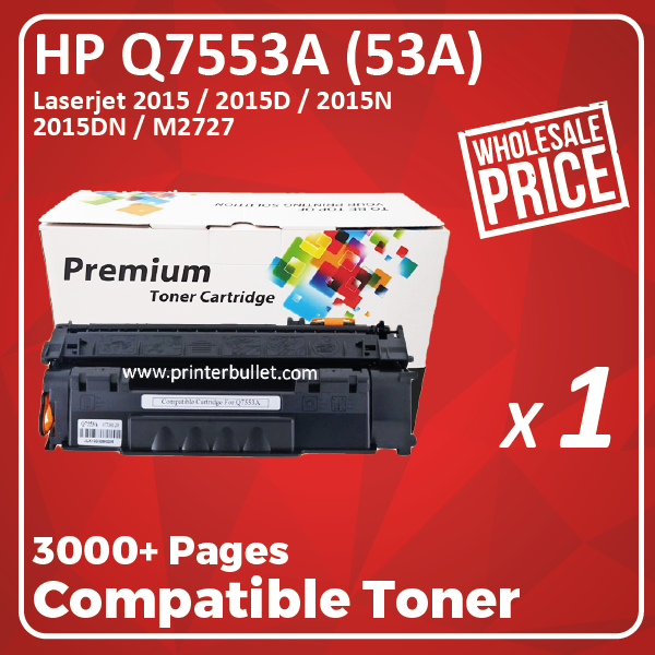 Compatible HP Q7553A (53A) Black Toner Cartridge