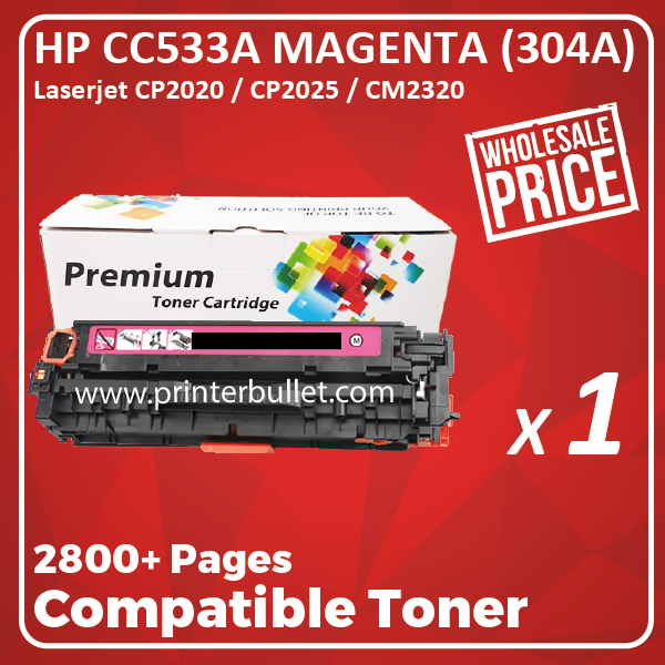Compatible HP CC533A Magenta Toner Cartridge