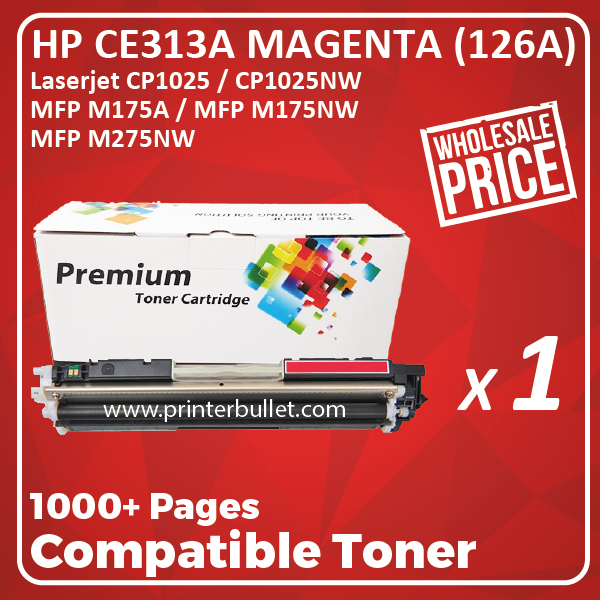 Compatible HP CE313A (126A) Magenta Toner Cartridge