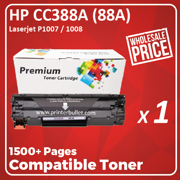 Compatible HP CC388A (88A) Black Toner Cartridge