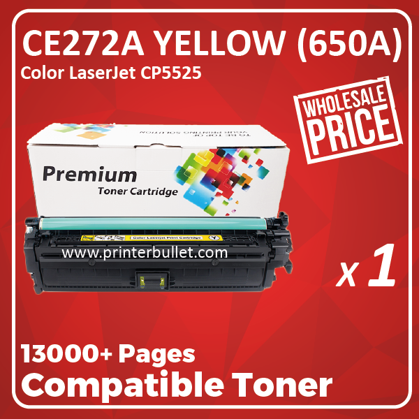 Compatible HP CE272A (650A) Yellow Toner Cartridge