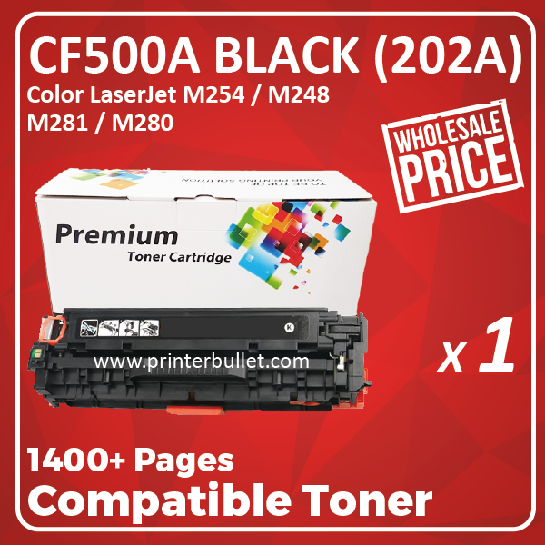 Compatible HP CF500A (202A) Black Toner Cartridge