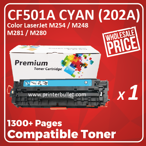 Compatible HP CF501A (202A) Cyan Toner Cartridge