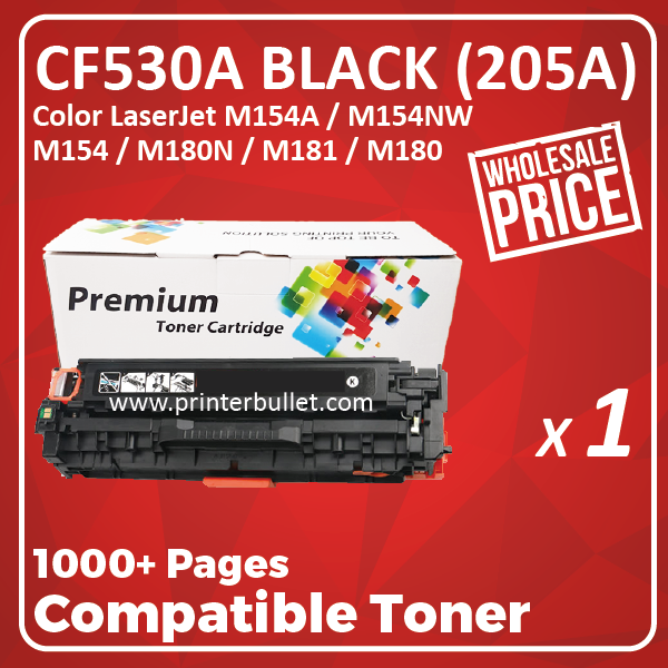 Compatible HP CF530A (205A) Black Toner Cartridge
