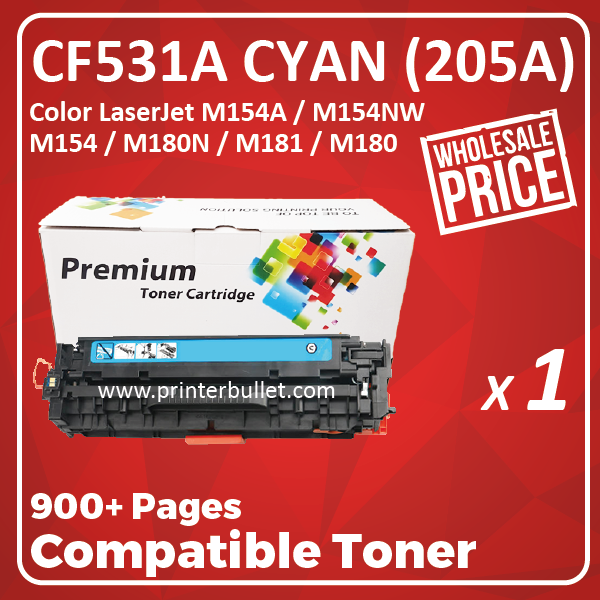 Compatible HP CF531A (205A) Cyan Toner Cartridge
