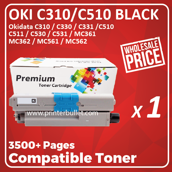 Compatible OKI 310 510 Black Toner Cartridge (44469818)