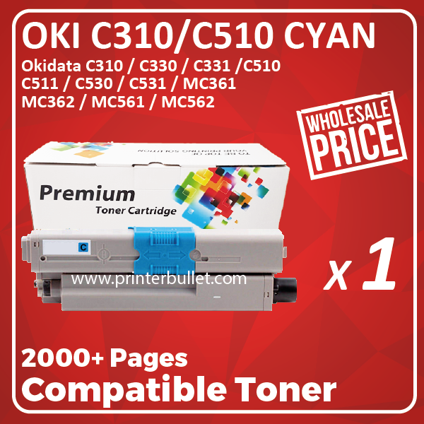 Compatible OKI 310 510 Cyan Toner Cartridge (44469757)