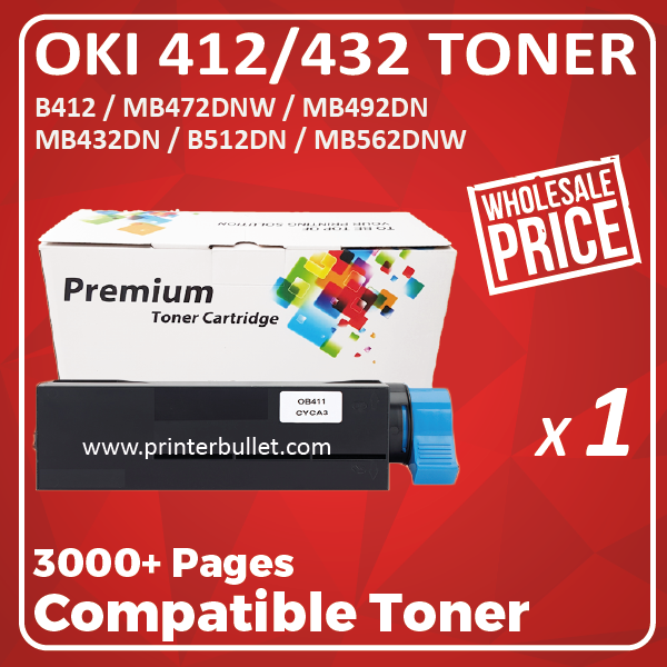 Compatible OKI 412 / 432 Black Toner Cartridge