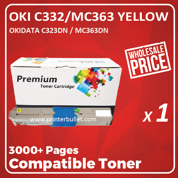 Compatible OKI C332 / MC363 Yellow Toner Cartridge