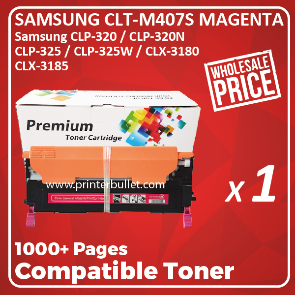Compatible Samsung CLT-M407 Magenta Toner Cartridge