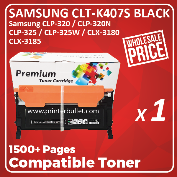 Compatible Samsung CLT-K407 Black Toner Cartridge