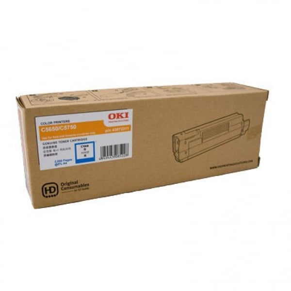 OKI C5650 C5750 Cyan Toner Cartridge (43872311)