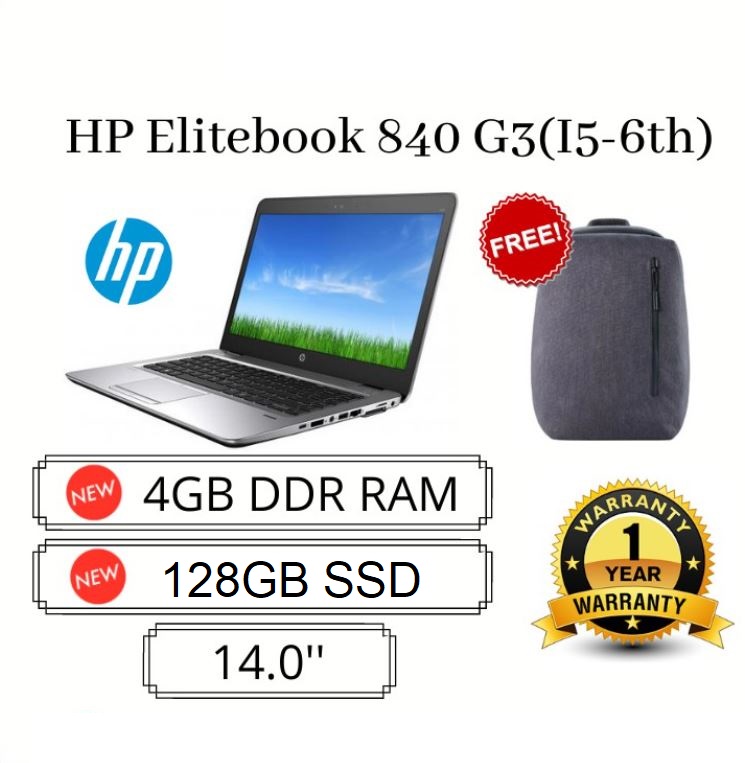 HP Elitebook 840 G3 - 14" / Core I5-6th Laptop (Refurbished)