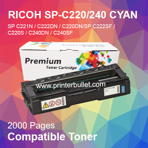 Compatible Ricoh SP-C220/240 Cyan Toner Cartridge