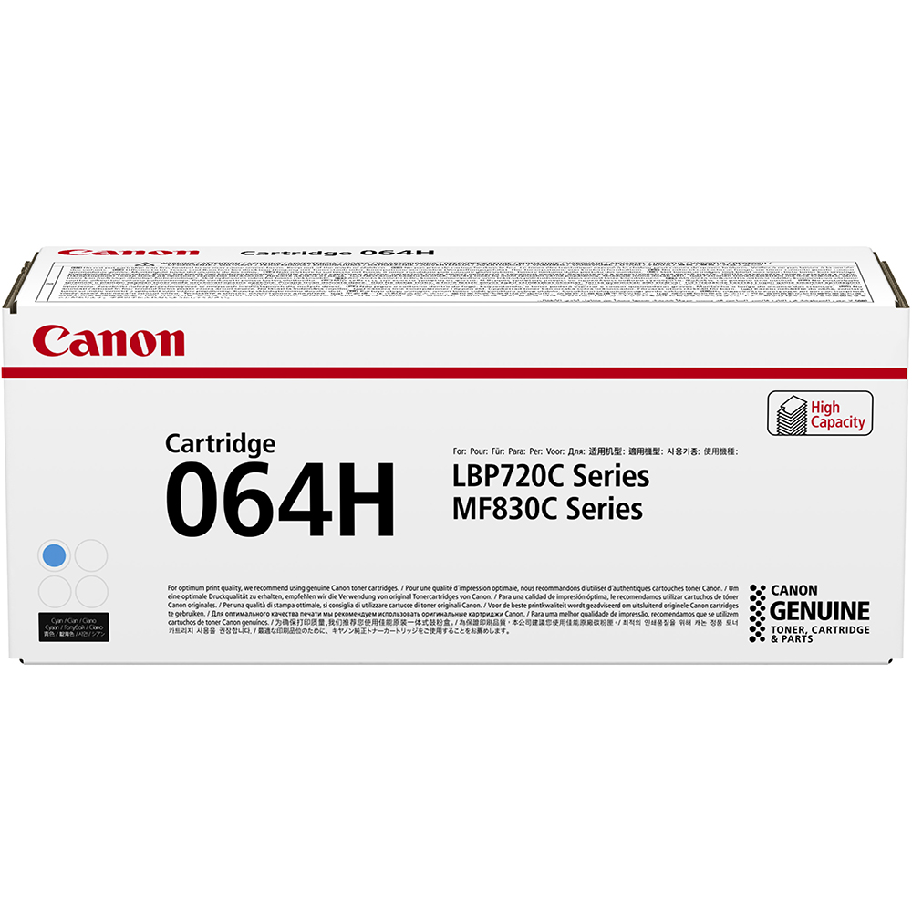 Canon Cartridge 064H Original Cyan Toner Cartridge for model LBP722Cdw / MF832Cdw (10400 pages)