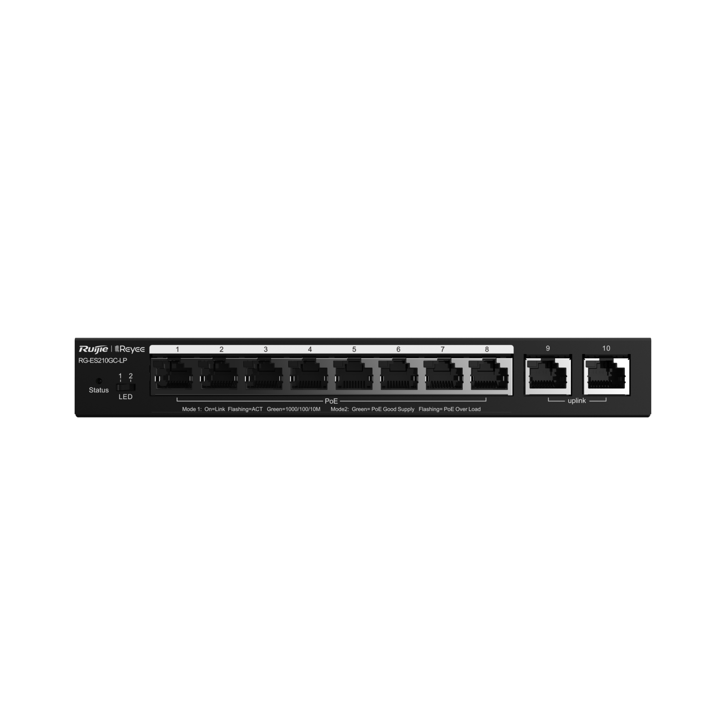 RUIJIE REYEE RG-ES210GC-LP 10-Port Gigabit Smart Cloud Mananged PoE Switch
