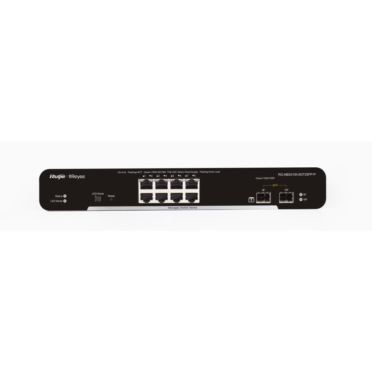 Ruijie Reyee RG-NBS3100-8GT2SFP-P 10-Port Gigabit Layer 2 Cloud Managed PoE Switch